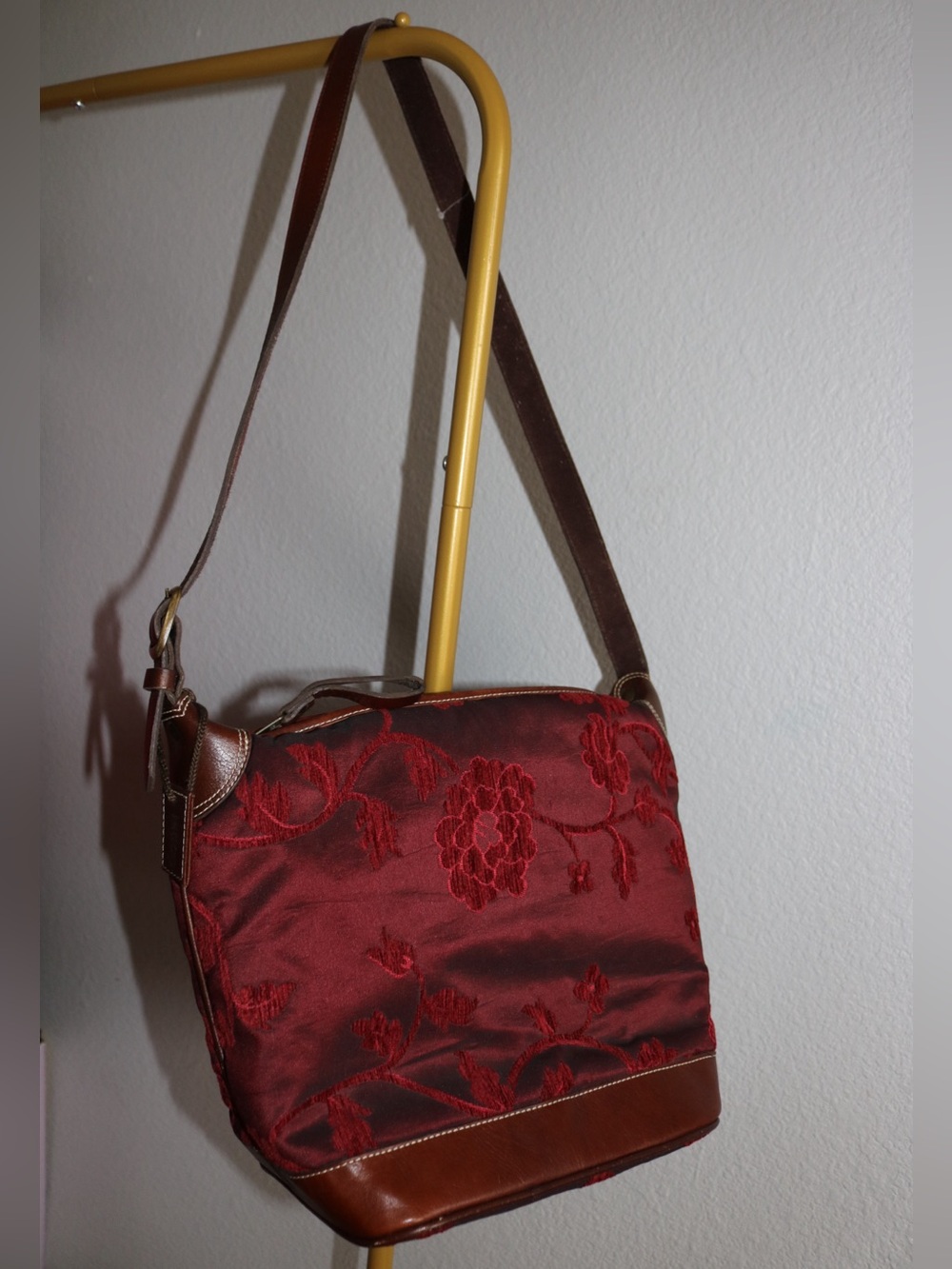 Latico Genuine Leather Boho Embroidered Shoulder Bag Vintage Style